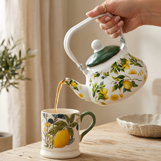 Lemon Pattern Teapot 2 Liter
